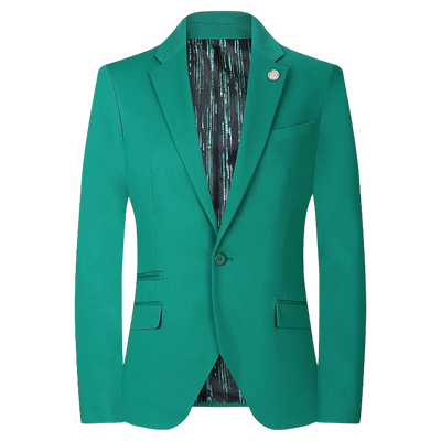 Hunter Green Men's Blazer Jacket Stretch Fabric Notch Lapel Slim-Fit Style-S1601