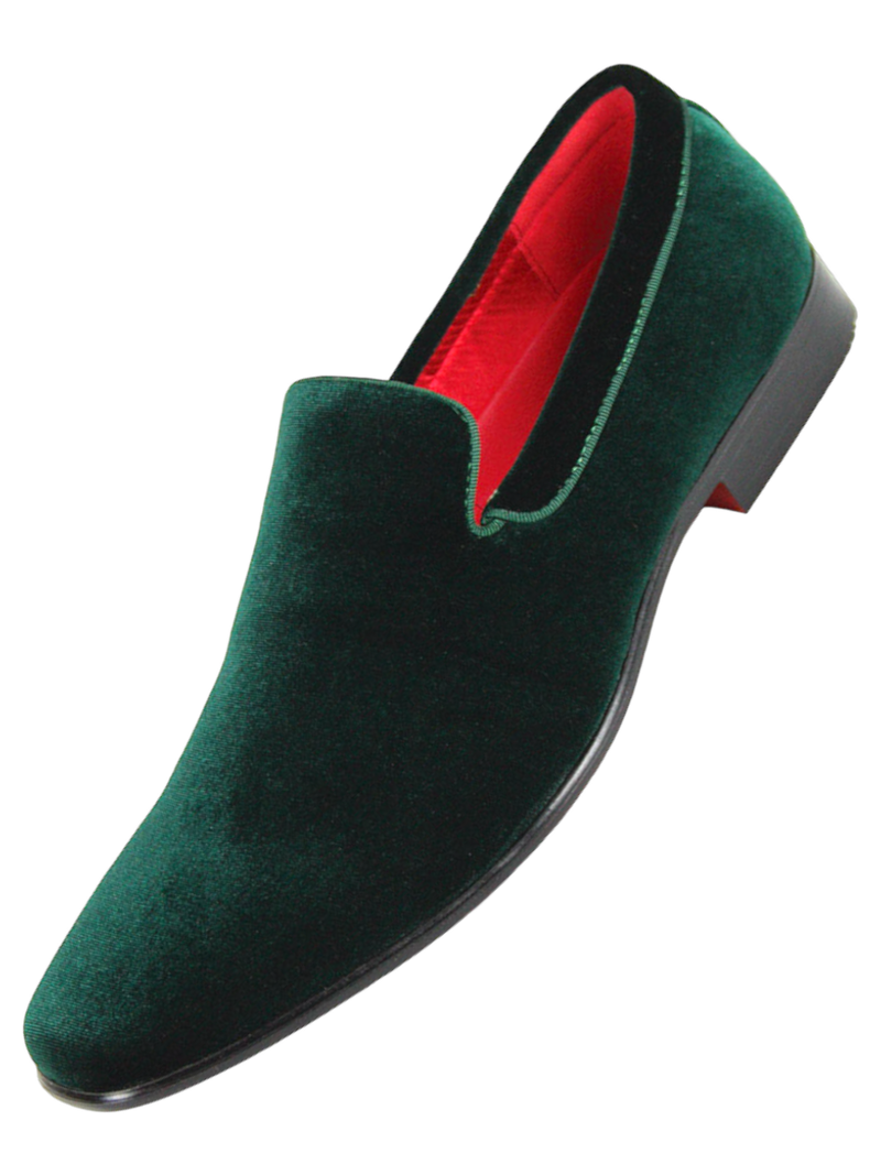 Hunter Green Men's Velvet Slip-On Loafer Shoes Luxury Design Style No: DESIGN MENSWEAR Hunter Green Men's Velvet Slip-On Loafer Shoes Luxury Design Style No: DESIGN MENSWEAR