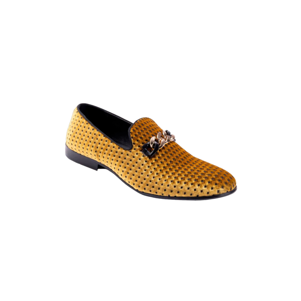 Pink Gold Marble Men's Slip On Sneakers