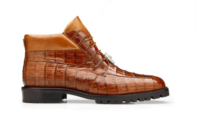 Belvedere Men's cognac Boots Exotic Caiman Crocodile Boots