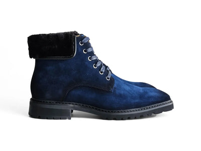 Carrucci Blue Suede Lace-Up Men's Boot Style No: KB516-52S
