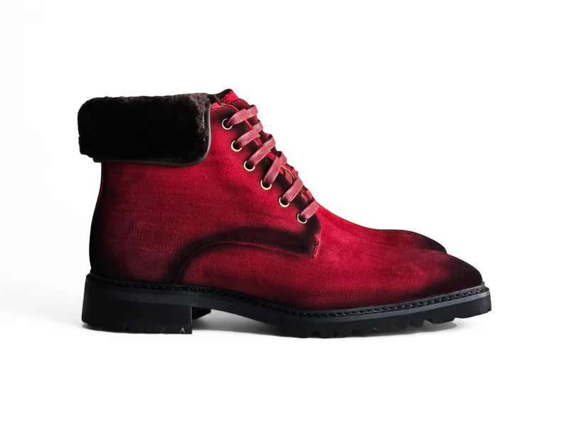 Carrucci Red Suede Lace-Up Men&