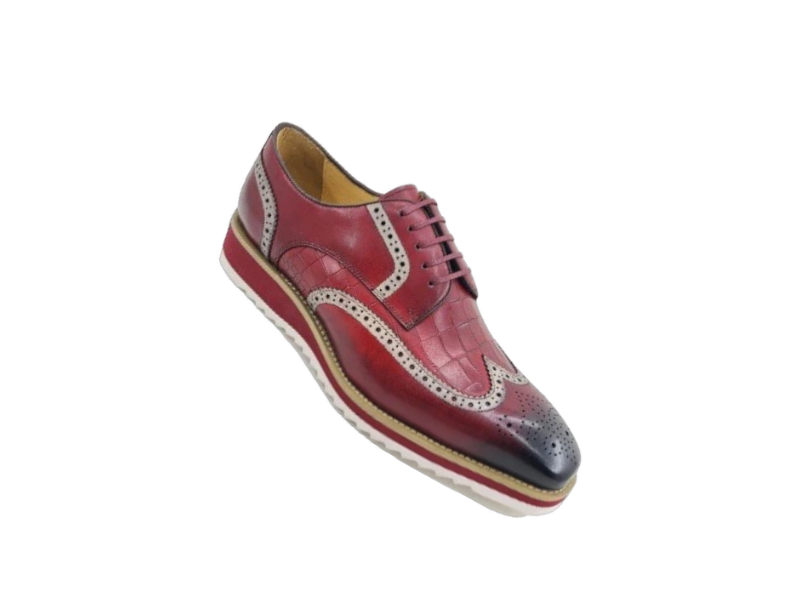 Carrucci Burgundy wingtip oxford men&