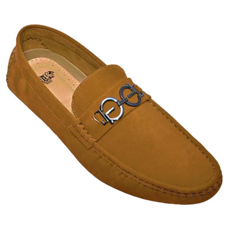 Camel Suede Loafers Men&