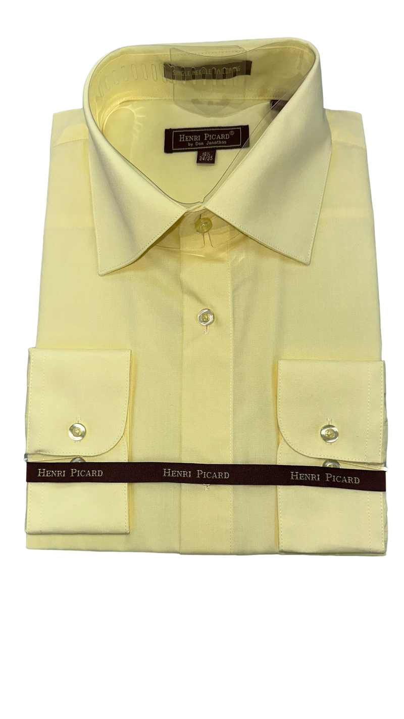 yellow long sleeve dress shirt mens Maximos Men's Long Sleeve Shirt Classic Fit Formal Button Up Collared Dress Shirt, Yellow