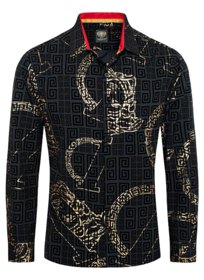 Black Men's Graphic Shirt Button Down Paisley Dress Shirts Long Sleeve DESIGN MENSWEAR Black Men's Graphic Shirt Button Down Paisley Dress Shirts Long Sleeve DESIGN MENSWEAR