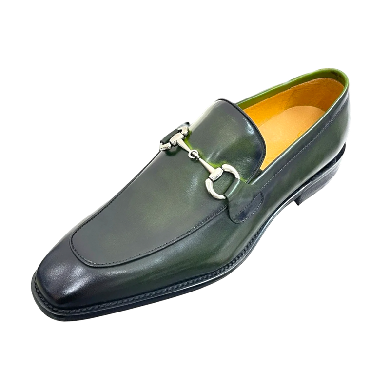 Carrucci Olive Genuine Leather Men&