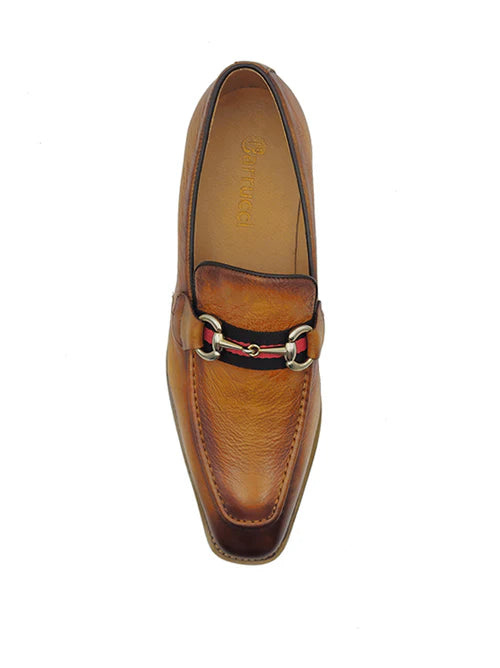 New Carrucci Cognac Color Loafer Shoes - Size 9.5 Eu42.5 Calfskin Modern Classic Penny Loafer - Carrucci Shoes main image 4