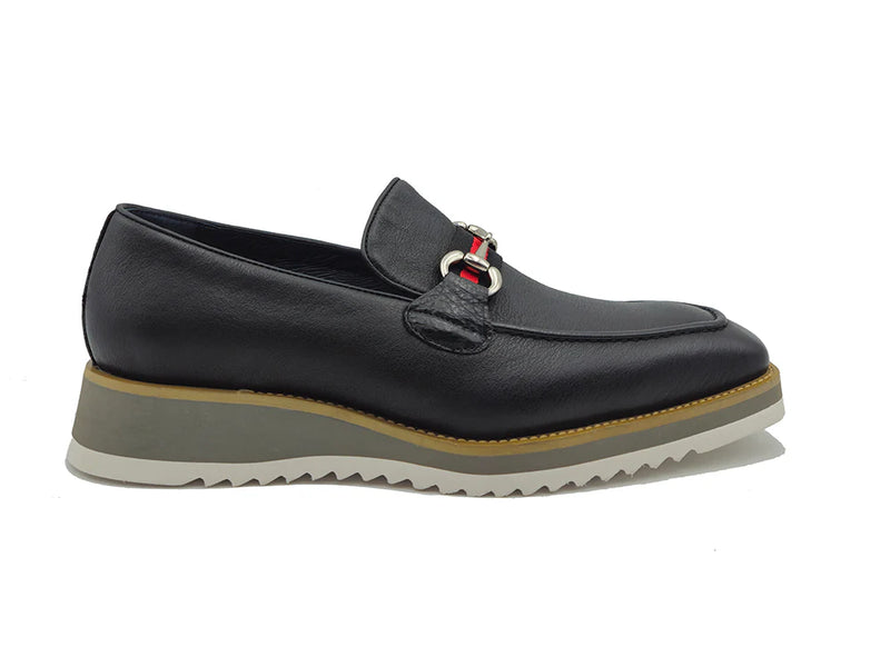 Carrucci Loafer Black Leather Men&