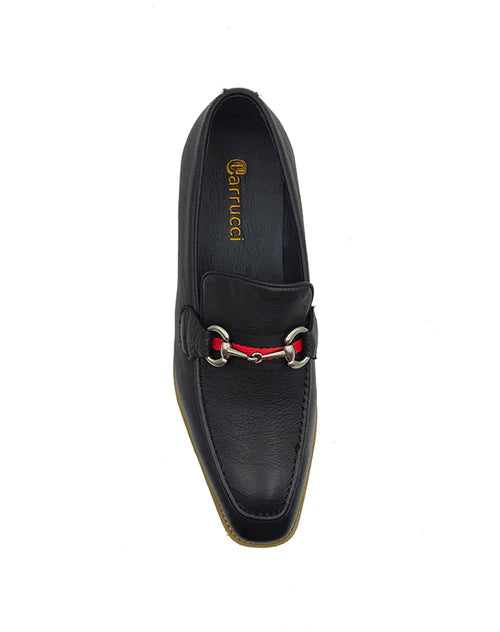 Carrucci Loafer Black Leather Men&