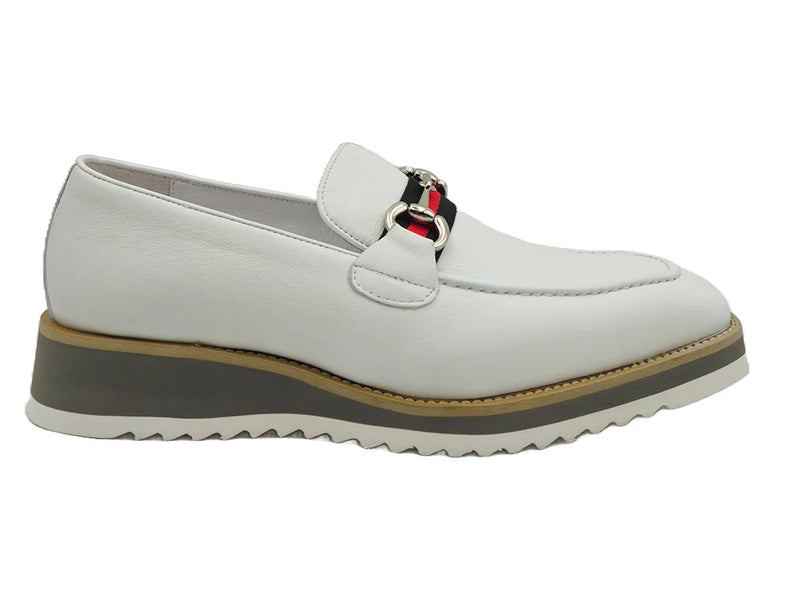 White Carrucci Loafer Leather Men&