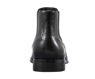 Black and White Leather Men's Slip-On Dress Boots Style No: AG2632