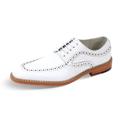 Giovanni White Men's Lace-Up Dress Shoes Croc Print Style-TERENCE