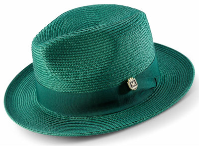 Hunter Green Bruno Capelo Men's Summer Straw Hats