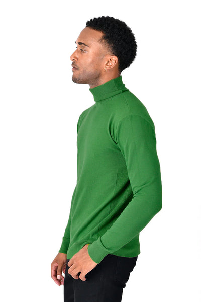 LaVane' Green Men's Turtleneck Sweaters Light Blend Regular-Fit