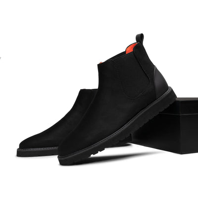 Black Suede Chelsea Boots Casual Fashion Design Sneaker-The Mustella