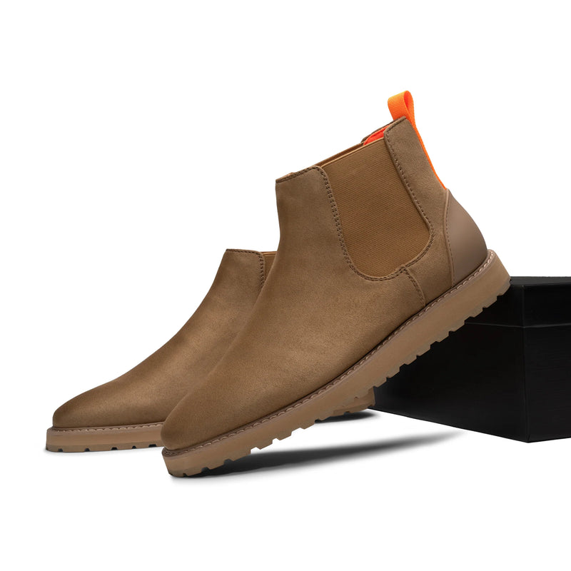 Sand Suede Chelsea Boots Casual Fashion Design Sneaker-The Mustella