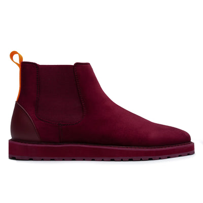 Burgundy Suede Chelsea Boots Casual Fashion Design Sneaker-The Mustella