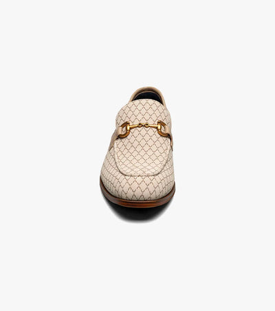 Men's Beige Suede Moc Toe Gold Bit Slip On Stacy Adams Loafer 25711-250