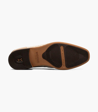 Men's Beige Suede Moc Toe Gold Bit Slip On Stacy Adams Loafer 25711-250