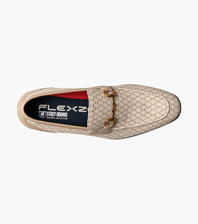 Men's Beige Suede Moc Toe Gold Bit Slip On Stacy Adams Loafer 25711-250