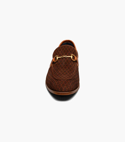 Men's Brown Cognac Suede Moc Toe Gold Bit Slip On Stacy Adams Loafer 25711-240