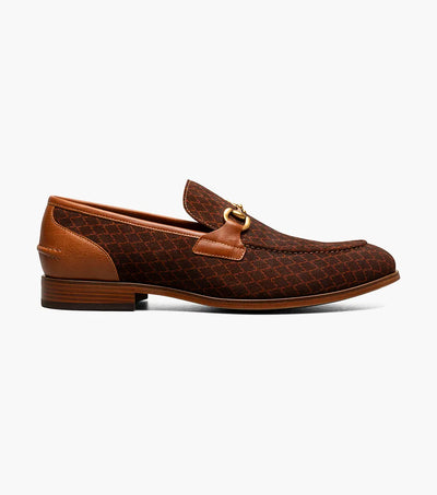 Men's Brown Cognac Suede Moc Toe Gold Bit Slip On Stacy Adams Loafer 25711-240