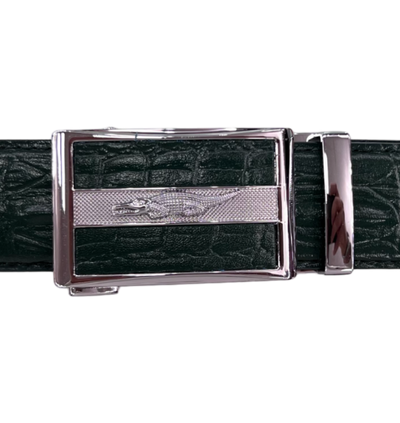 Men's Green Croc Belt Genuine Leather Sliver Buckle Fancy style