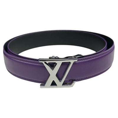 Men's Purple Luxury Belt Genuine Leather Sliver Buckle