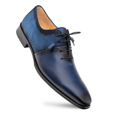 Mezlan Blue Men's Lace-Up Shoes Colomer Calf/Suede Oxford Style No:21342