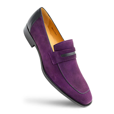 Mezlan Purple Slip-On Men's Shoes Galeno Suede Penny Loafer Style-21247