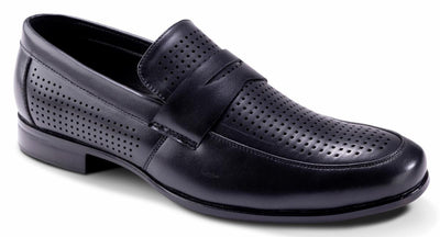 Montique Black Men's Slip-On Dress Shoes Penny Strap Loafer