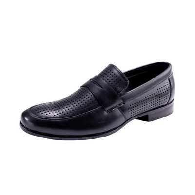 Montique Black Men's Slip-On Dress Shoes Penny Strap Loafer