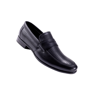 Montique Black Men's Slip-On Dress Shoes Penny Strap Loafer