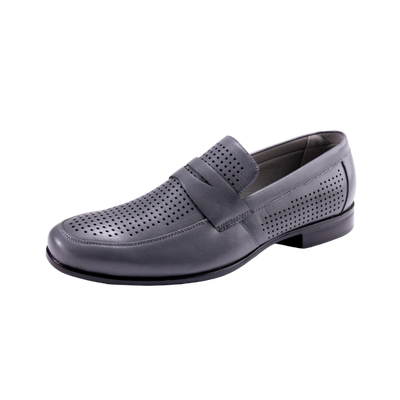 Montique Grey Men's Slip-On Dress Shoes Penny Strap Loafer