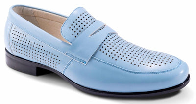 Montique Sky Blue Men's Penny Strap Loafer Slip-On Dress Shoe