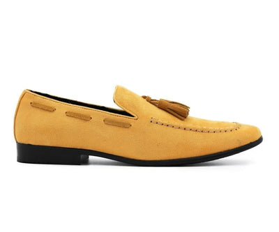 Mustard Men's Slip-on Tassel Suede Loafer Dress Casual Shoes