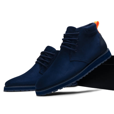 Navy Blue Men's Casual Lace Up Boot Suede TAYNO Style No: The Maple