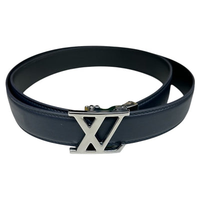 Navy Blue Men's Luxury Belt Genuine Leather Sliver Buckle