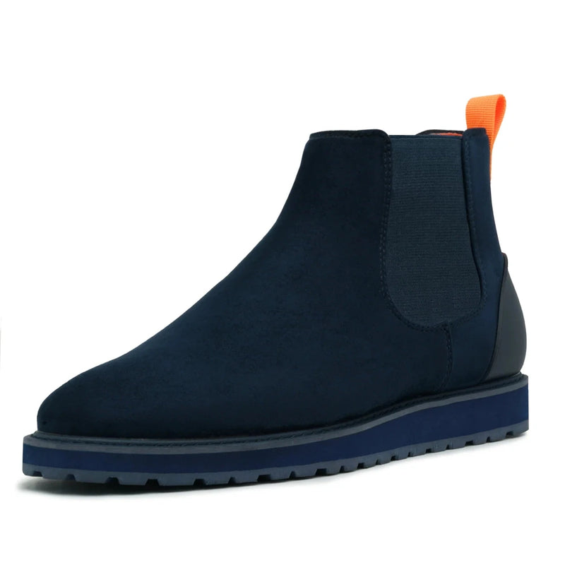 Navy Suede Chelsea Boots Casual Fashion Design Sneaker-The Mustella