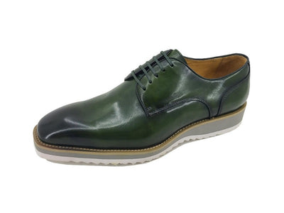 Olive green Carrucci men's shoes Genuine Leather Lace Up Casual Shoes