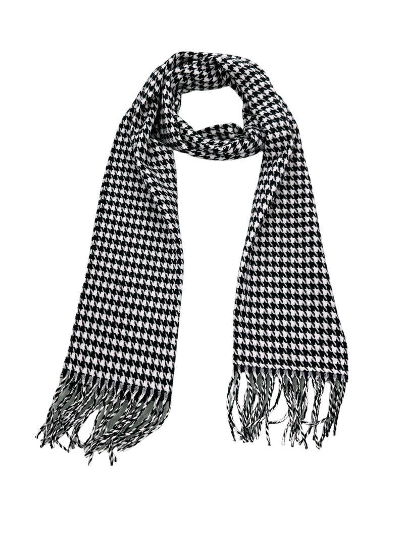 Black and White Fashion Style Plaid Wool Scarf