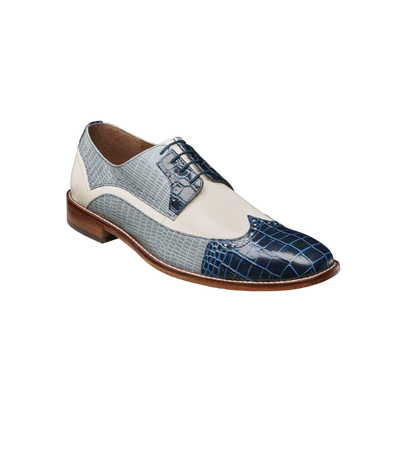 Stacy Adams Men's Blue Multi GalIinari Wingtip Lace Up Shoe - Design Menswear