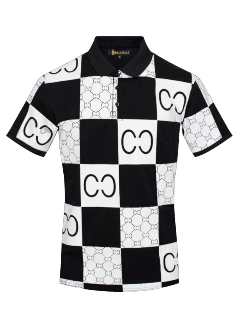 Black and White Fashion Design Printed Plaid Men&