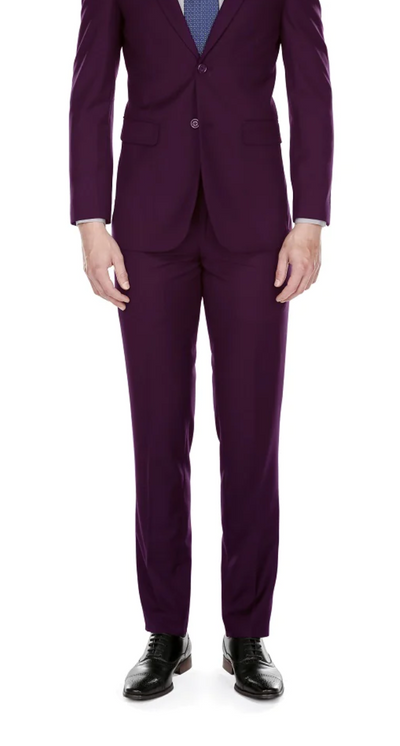 Plum Purple Men's Slim-Fit Suit Single Breast Notch Lapel Style-PYS02