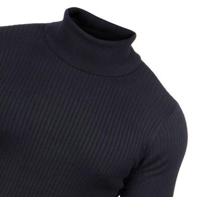 Prestige Black Men's Turtleneck Sweaters Regular-Fit Pullover Sweater