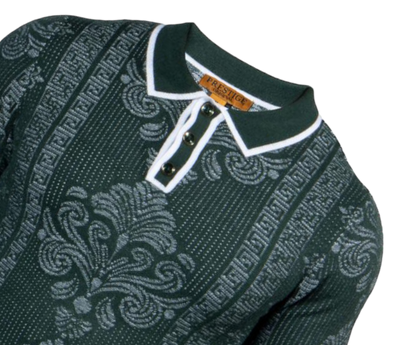 Prestige Green Men's Polo Sweater Luxury Fashion Design