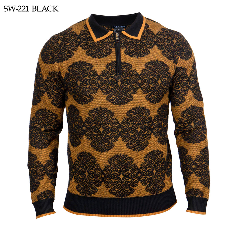 Prestige Luxury Polo Sweater TXTRD BLACK SW-221