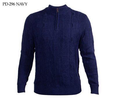 Prestige Navy Blue Men's Zip-Up Sweaters Style No: PD-296