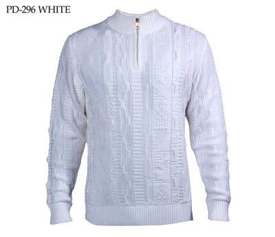 Prestige White Men's Zip-Up Sweaters Style No: PD-296